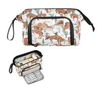 Kcldeci Western Cowboys Rodeo Pencil Case for Boys Girls, Adult Big Pencil Bag with Zipper, Teens Large Storage Pencil Box for School Office