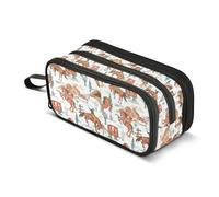 Kcldeci Western Cowboys Rodeo Pencil Case Large Capacity Pencil Pouch Pen Bag for Office School Teen Girl Boy Men Women Adult