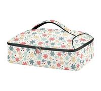 Kcldeci Winter Snowflakes Insulated Thermal Food Carrier Insulated Casserole Carrier for Hot or Cold Food, Insulated Tote Bag for Potluck Cookouts Parties Picnic,Lasagna Lugger