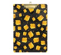 Kcldeci Yellow Cheese Cubes Acrylic Clipboards Standard Letter A4 Size Clipboards for Classroom, Teacher Women Clip Board Office School Supplies Gold 12x9in