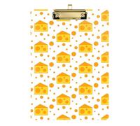 Kcldeci Yellow Cheese Pattern Acrylic Clipboards Standard Letter A4 Size Clipboards for Classroom, Teacher Women Clip Board Office School Supplies Gold 12x9in