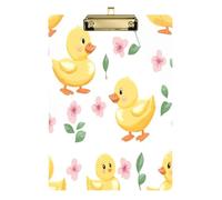Kcldeci Yellow Duck Flowers Acrylic Clipboard A4 Size Clipboards for Classroom Nursing Clip Board Hardboard for Office Supplies, School Gold 12x9in