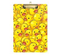 Kcldeci Yellow Rubber Duck Acrylic Clipboard A4 Size Clipboards for Classroom Nursing Clip Board Hardboard for Office Supplies, School Gold 12x9in