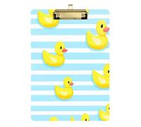 Kcldeci Yellow Rubber Ducks Acrylic Clipboard A4 Size Clipboards for Classroom Nursing Clip Board Hardboard for Office Supplies, School Gold 12x9in
