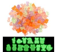 kclkda 100Pcs Glow Resin Animals, Luminous Mini Resin Animal Figurines Cute Glow Tiny Animal Bulk Set Miniature Colourful Animals for Miniature Fairy Garden, Aquarium, Potted Decor & Micro Landscape