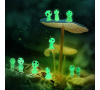 kclkda 10PCS Luminous Tree Elves Mini Figures, Mini Resin Animals Glow in the Dark Aliens Figurines Fairy Garden Accessories for Micro Landscape Outdoor Patio Terrace Balcony Yard Decoration