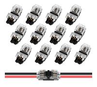 Kclkda 12 Pack Low Voltage Wire H tap 2 Way Connectors, 2-pin Wiring Connector with No Wire-Stripping Wiring Installation Branch for Mid-Span Branching in Wires Connection 20/22 AWG Cable