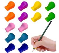 kclkda 14pcs Pencil Grips, Pencil Grips for Children Handwriting, Soft Non-Slip Silicone Assorted Colours Writing Aid Grip for Left & Right Handed, Pen Grips for Children & Adults - 7 colors