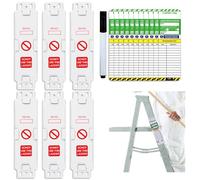 kclkda 19Pack Ladder Tags - 6 Holders & 12 Ladder Inspection Tag Inserts & Mark Pen, Waterproof Ladder Inspection Tags Record Kit, Safety Protect for Indoor & Outdoor Use for All Ladder Types
