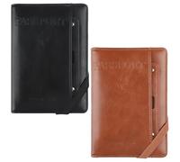 kclkda 2 Pack RFID Passport Holder UK, Leather Travel Wallet for Women & Men, Essentials Passport Wallets Case for ID Card, Credit Cards, Sim Cards, Flight Tickets, Money, Pen