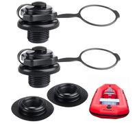 kclkda 2 Pcs Air Valve Inflatable Boat, Boston Spiral Air Plug Quick Inflate & Deflate Screw Valve Airbed Plug Replacement Anti-Leakage for Rubber Dinghy Raft Kayak Pool Boat Airbeds, Black