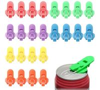 kclkda 24PCS Manual Easy Can Opener 6 Color Drink Can Opener, Anti-Dust Reusable Leakproof Soda Cans Protector, Beer Top Ring Open Tool for Coke Beer Soda Aluminum Beverage Prevent Dust at The Party