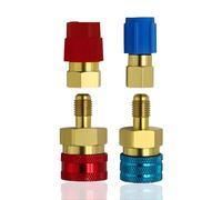 kclkda 2Pcs R1234yf to R134a Adapter, High/Low Side Quick Coupler Adapter, R1234yf Refrigerant Recharge Kit, Quick Couplers R134a Adapters for Car A/C Refrigerant System Evacuation Recharging