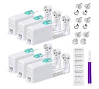 kclkda 6 pcs Disposable Ear Piercing Kit with 6 Alcohol Wipe&Mark Pen, Aseptic Self Ear Piercing Gun with 6 CZ Silver Stud, Safety Painless Ear Piercing Gun Kit Tool for Girls, Teenagers, Women, Men