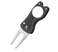 kclkda Golf Divot Repair Tool, Pitch Mark Repair Tool with Pop-Up Button & Magnetic Ball Marker Lightweight and Portable Metal Foldable Mini Pitch Repairs Tools Mini For Golf Course Maintenance