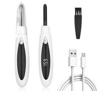 kclkda Heated Eyelash Curler, Heated Lash Curler, 3 Gear Temperature Control Electric Eyelashes Curlers with LED Display, Effective Heated Lash Curler - No Lashes Damage for Girls Women Makeup - White