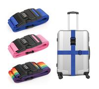 kclkda Luggage Straps with Locks for Suitcases, 200cm x 5cm 400LBS Heavy Duty Suitcase Straps with Lock, Adjustable Suitcase Strap with Quick Release Clips, Identifier Bands, Non-Slip Travel Belt