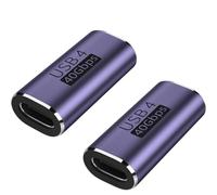 kclkda USB C Coupler Female to Female, Type C Extender Aluminium Alloy, Thunderbolt 4 Compatible, Data Transfer USBC Connector for Laptop Tablet (2PCS 40Gbps USB4)
