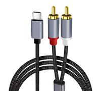kclkda USB C to RCA Audio Cable, Type C Phono Red And White Aux Lead Y Splitter Compatible with Iphone I-Pad I-Pod for Amplifier Hifi Dj Speakers Amplifier Turntable TV Car Stereo (3M)