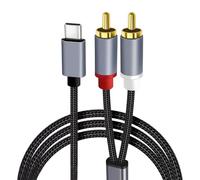 kclkda USB C to RCA Audio Cable, Type C Phono Red And White Aux Lead Y Splitter Compatible with Iphone I-Pad I-Pod for Amplifier Hifi Dj Speakers Amplifier Turntable TV Car Stereo (2M)