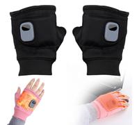 KcLpt Heated Fingerless Gloves, 3-Speed Adjustable Heated Gloves Rechargeable with Digital Display for Men & Women for Outdoor Work, Cycling, Skiing (black)