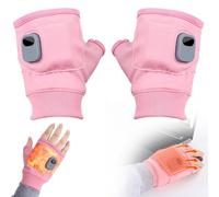 KcLpt Heated Fingerless Gloves, 3-Speed Adjustable Heated Gloves Rechargeable with Digital Display for Men & Women for Outdoor Work, Cycling, Skiing (pink)
