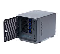 KCMconmey 4 + 1 Bay DIY NAS Case, 4 x 2.5″ / 3.5″ Tray + 1 x 2.5″ Internal Bay. MB ITX. PSU Flex. Front USB 3.0 8cm Chassis Fan Hot Swap Backplane. Network Attached Storage Private Cloud Enclosure.