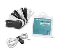 Kcmell Magnetic Cable Ties, 8 Pcs Reusable Cable Ties Cable Cord Organiser Magnetic Cable Clips Silicone Cable Straps for Organizing and Bundling Wires, Earphone, Charger (Black and White)