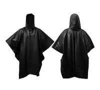 Kcmell Rain Poncho for Adult, 2 Pack Black Portable Waterproof Rain Ponchos for Women and Men, Reusable EVA Raincoat Emergency Rainwear with Hood for Hiking, Traveling, Outdoor Activities (Black)