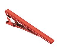 Kcmell Tie Clip for Men, Red Tie Clip Classic Men Tie Pin, Long Styles Tie Bar Clip Square Edges Men's Tie Clips for Business Anniversary Wedding and Daily Life