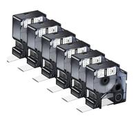 KCMYTONER 6 Pack 18057 Compatible for Dymo Rhino 4200 5200 Heat Shrink Tube Labels 3/4" 19mm Replacement with Rhino 5000 6000 3M Industrial Label Maker Refills, Black on White
