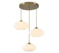 KCO Lighting 3 Light Cluster Pendant Lighting Modern Kitchen Pendant Lighting Gold Globe Chandelier Light Fixture Large Milk Glass Chandelier Flush Mount Ceiling Light for Dining Room Living Room