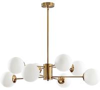 KCO Lighting 8-Light Glass Sputnik Chandelier Modern Gold Pendant Light Fixture Vintage Globe Ball Flush Mount Kitchen Island
