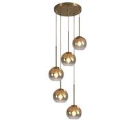 KCO Lighting Gold Glass Cluster Pendant Light Mid Century Modern Dining Room Chandelier Fixture with Large Globe