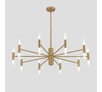 KCO Lighting Mid Century Modern Chandelier Brass Gold Chandelier Light Fixture Vintage Bedroom Chandeliers Sputnik Flush Mount Ceiling Light Large Chandeliers for High Ceilings
