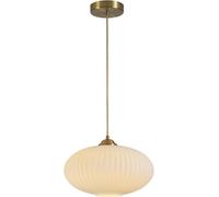 KCO Lighting Mid Century Modern Gold Globe Pendant Lights Brushed Brass White Opal Glass Pendant Light Antique Farmhouse Single Hanging Kitchen Island Lighting Fixture