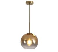 KCO Lighting Modern Gold Glass Pendant Light Mid Century Hanging Light Fixture Globe Shade Bedside Lamp Metal Ceiling Chandelier for Kitchen Island Hallway