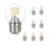 KCO Lighting Non-Dimmable LED Bulb 7W Ball LED Bulbs (60W Halogen Equivalent), E26 Medium Base, G45 Size, 3000K Warm Yellow Clear Vintage LED Light Bulbs (8-Pack)