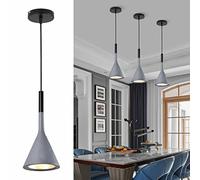 KCO Lighting Small Farmhouse Pendant Light Industrial Vintage Ceiling Light Fixture Modern Cone Hanging Pendant Lighting Gray Barn Pendant Light for Kitchen Island Dining Table