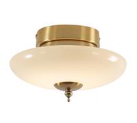 KCO Lighting Yellow Glass Bathroom Ceiling Light Brushed Gold Ceiling Lights Mid Century Modern Semi Flush Mount Ceiling Light Fixture Vintage Kitchen Ceiling Lighting Fixtures