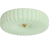 KCO Nordic Green Glass Mid-Century Modern Semi Flush Mount Ceiling Light, 15.7” Round, 5.1” H, LED, Indoor, Bathroom, Living Room, Dining Room