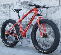 Kcolic 20/24/26 X 4.0 Inch Thick Wheel Mountain Bikes, Adult Fat Tire Mountain Trail Bike, 7/21 Speed Bicycle, High-Carbon Steel Frame, Dual Suspension Disc Brake Bicycle C,26in21