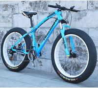 Kcolic 20/24/26 X 4.0 Inch Thick Wheel Mountain Bikes, Adult Fat Tire Mountain Trail Bike, 7/21 Speed Bicycle, High-Carbon Steel Frame, Dual Suspension Disc Brake Bicycle A,24in21