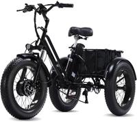 Kcolic 20 * 4.0'' Fat Tire Motorized E-Trike Tricycle for Adults Motorized Tricycle Brushless Motor 3 Wheel E-Trike 48V15AH Removable Lithium Battery Max Range 75KM A,20in