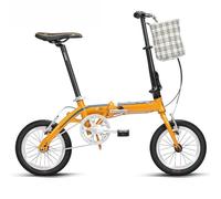 Kcolic Mini Foldable Bicycle, Aluminum Alloy Ultralight Female 14 Inch Small Wheel Road Bike, Can Put in the Trunk A,14in