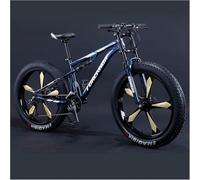 Kcolic Mountain Bikes Men 26 Inch Adult Fat Tyre Mountain Bike with Full Suspension, High Carbon Steel Large Frame Dual Disc Brake Giant Bicycle N,26in7
