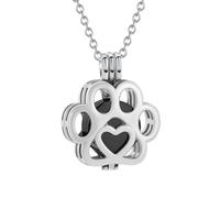 Kcouiee Pet Paw Urn Locket for Ashes Stainless Steel Cremation Jewelry for Dog/Cat Memorial Urn Necklace with Mini Casket Funeral Jewelry, Stainless Steel, No Gemstone