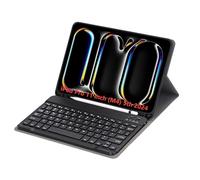 KcoxdCn Slim Candy Colors Keyboard Case Compatible with iPad Pro 11 Inch (M4) (5th Gen) 2024 Released with S Pen Holder, Mutil Angles Stand Cover Detachable Wireless Keyboard (Black)