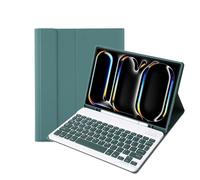 KcoxdCn Slim Candy Colors Keyboard Case Compatible with iPad Pro 11 Inch (M4) (5th Gen) 2024 Released with S Pen Holder, Mutil Angles Stand Cover Detachable Wireless Keyboard (Dark Green)