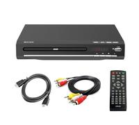 KCR DVD Player, DVD/CD/MP3/AVI with USB port, HDMI and AV output (HDMI and AV cable included), Remote Control,Region Free,Black